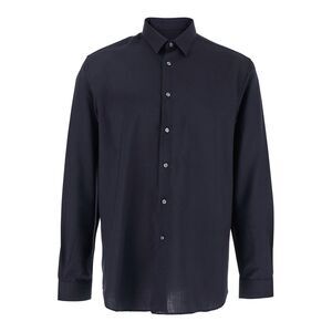 Low Brand Men Blue Shirt With Classic Collar And Button Closure In Fabric Man